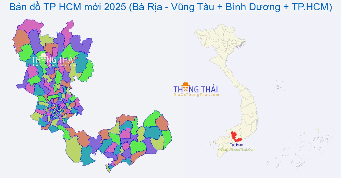Bản đồ TP Hồ Chí Minh mới 2025 sau sáp nhập
