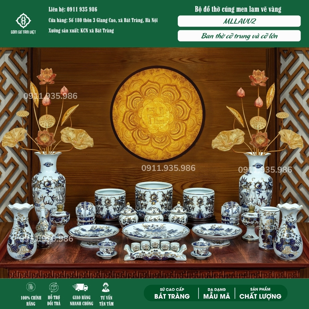 Bày biện ban thờ cúng lễ hoá vàng