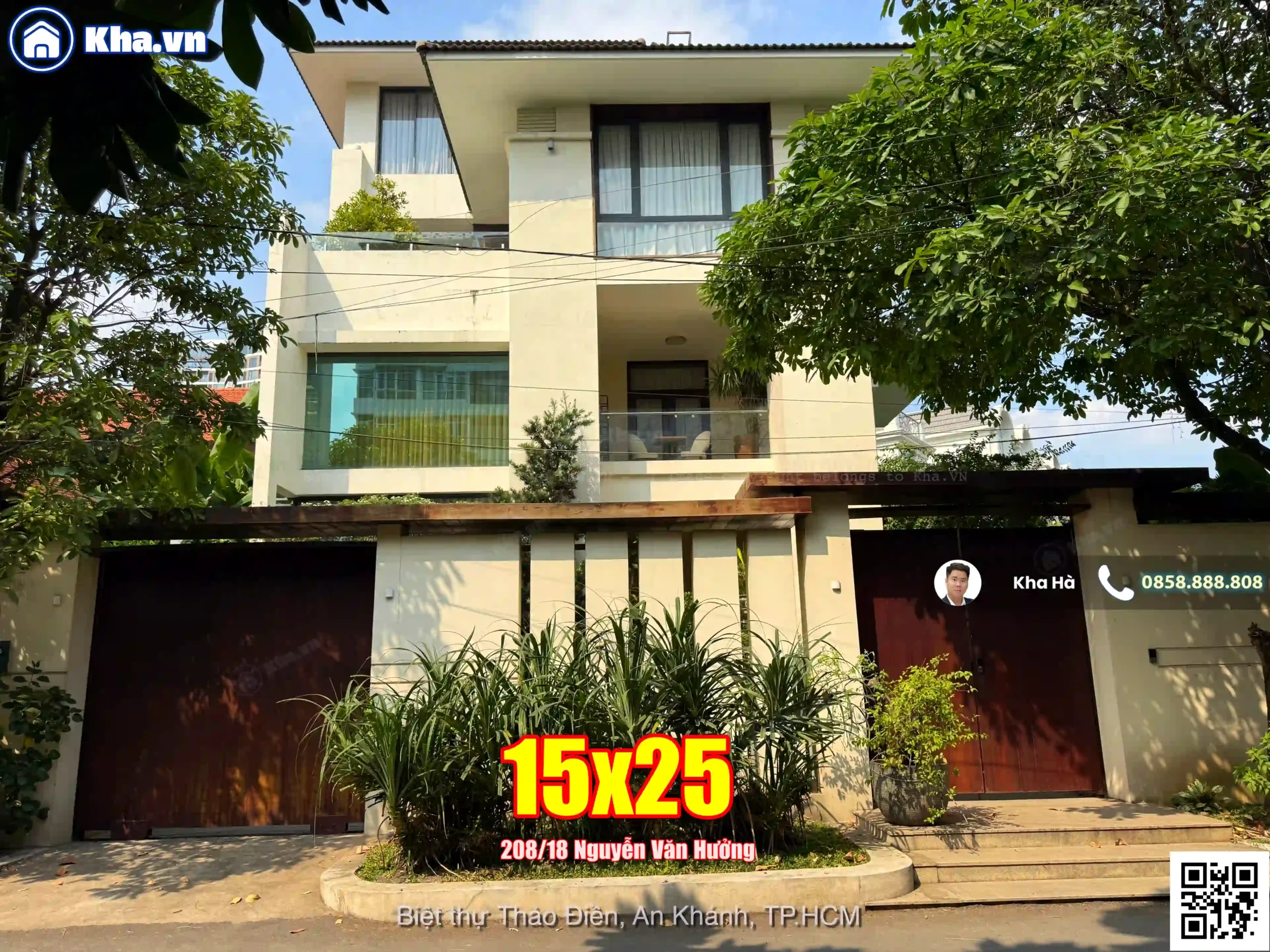 Biệt thự Thảo Điền 204-18 Nguyễn Văn Hưởng 15x25m 3 tầng