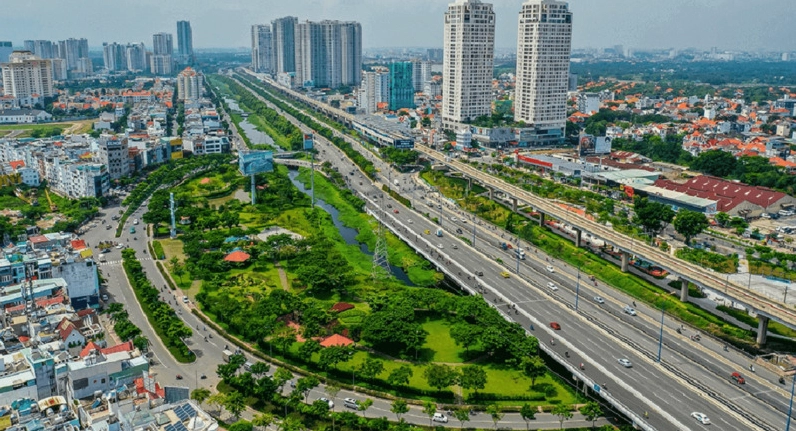 Cảnh quan một đô thị hiện đại ở Việt Nam