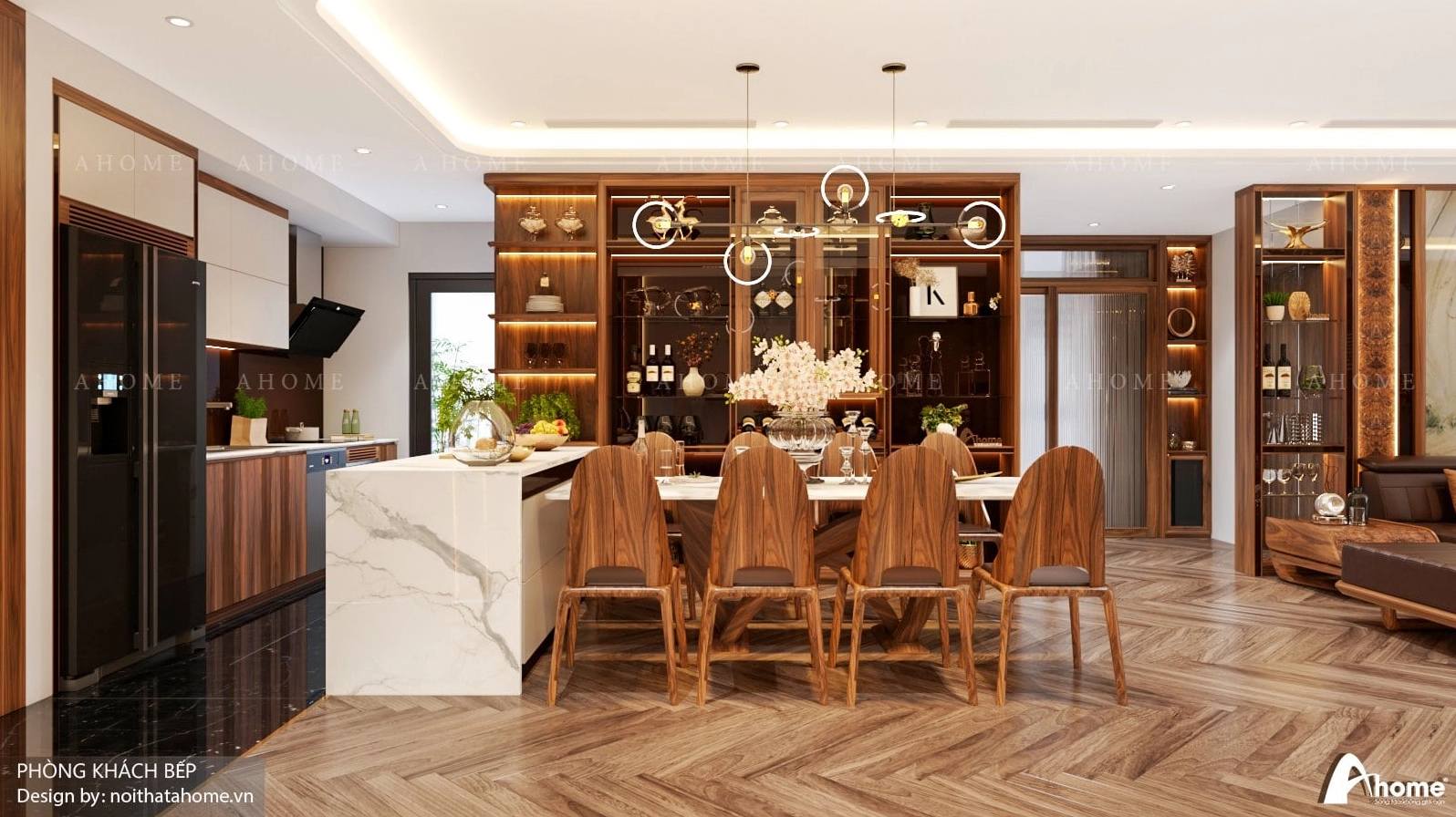 Đối với nhà hướng Đông Nam, gia chủ nên hạn chế kệ bếp gam màu kỵ yếu tố Mộc