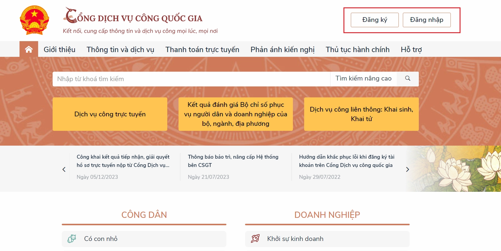 Hướng dẫn thủ tục tách khẩu online và đăng nhập