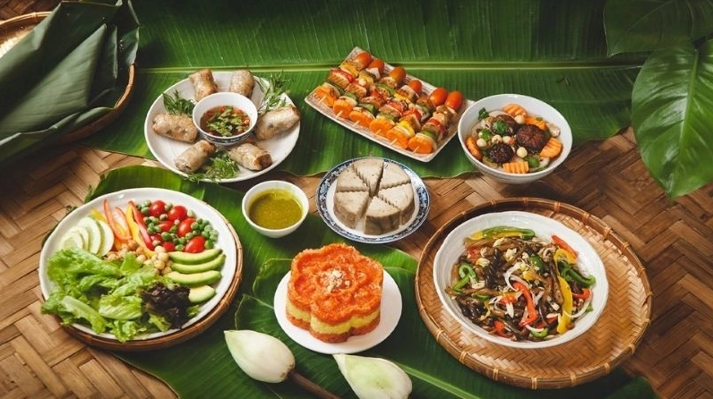Mâm lễ chay đơn giản