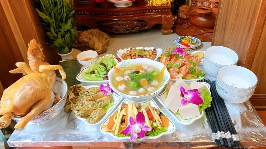 Mâm lễ cúng chay rằm tháng 2
