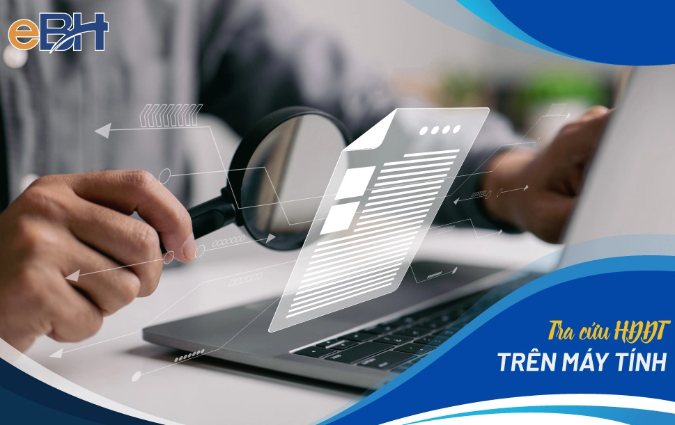 Màn hình tra cứu hóa đơn điện tử trên máy tính.