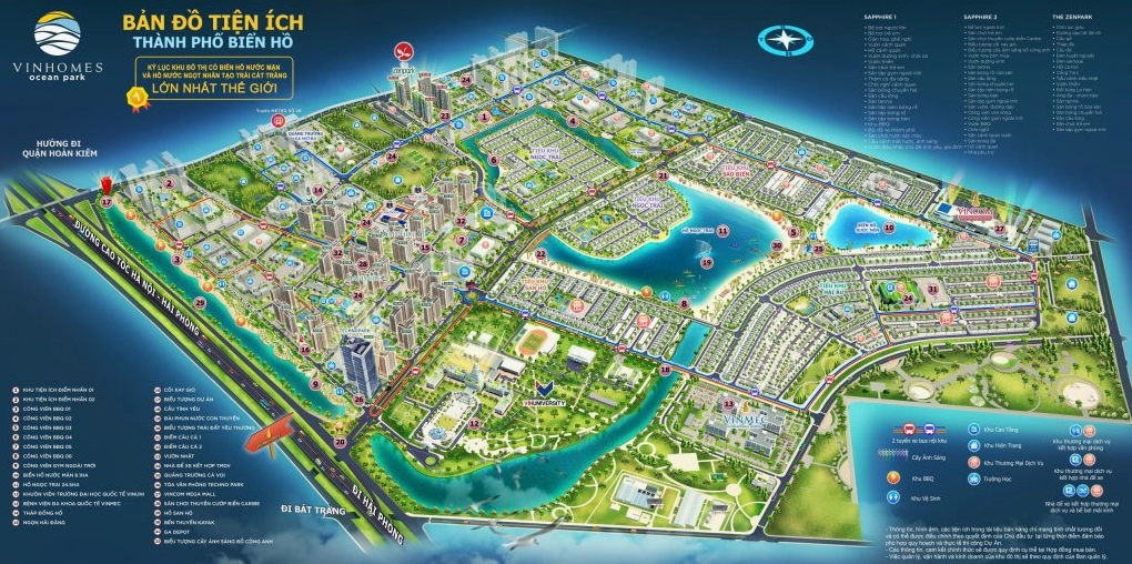 Mặt bằng tổng thể dự án Vinhomes Ocean Park Gia Lâm