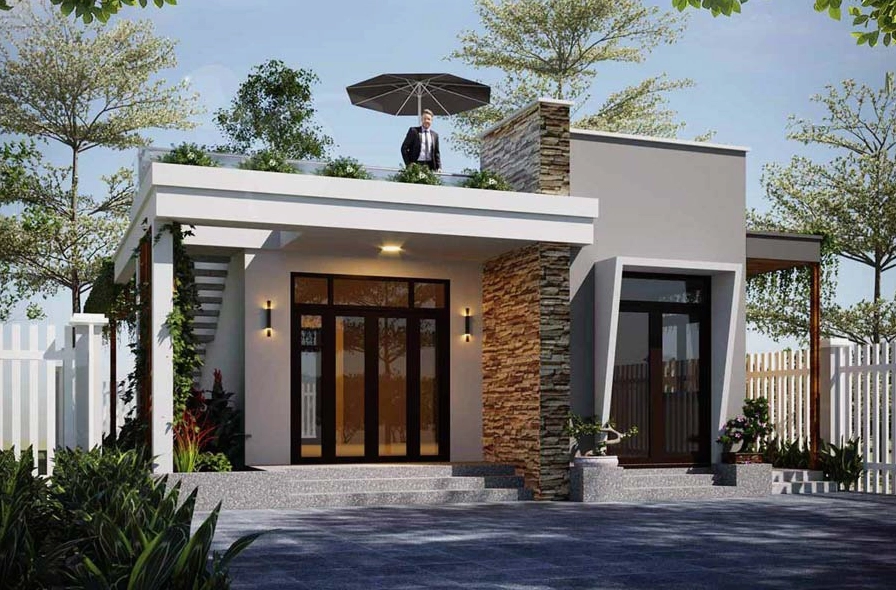 Mẫu nhà cấp 4 mái bằng 300 triệu