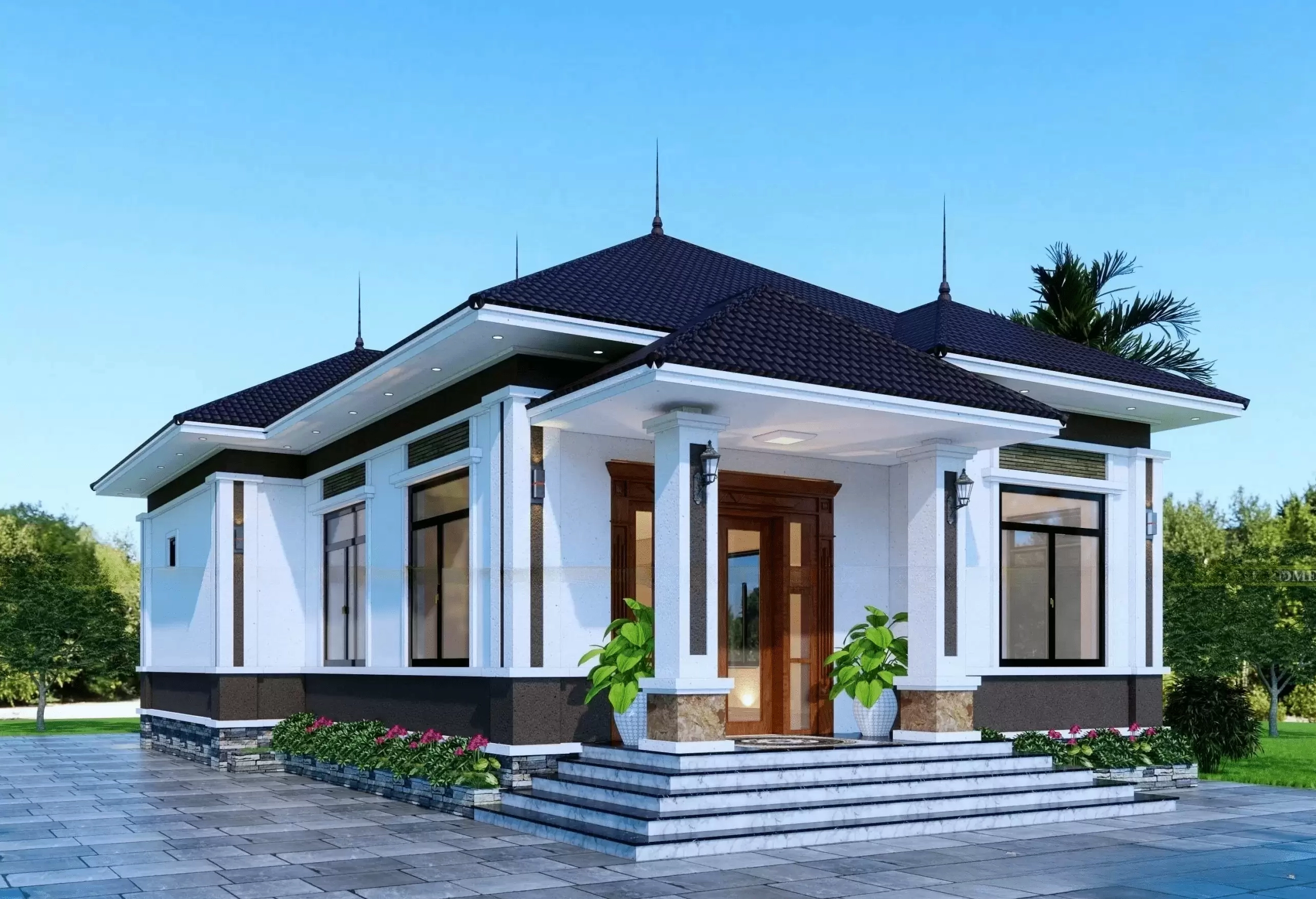 Mẫu nhà cấp 4 mái Nhật đơn giản