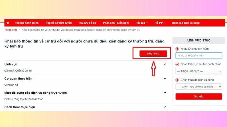 Nộp hồ sơ