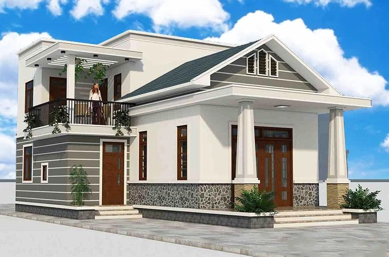 Thiết kế nhà ống 1 tầng nông thôn 3 phòng ngủ tiện nghi