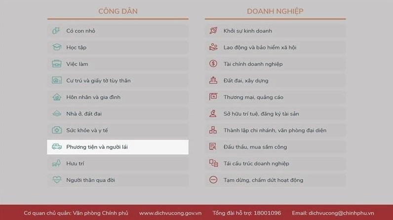 Truy cập trang web Cổng Dịch vụ công Quốc gia
