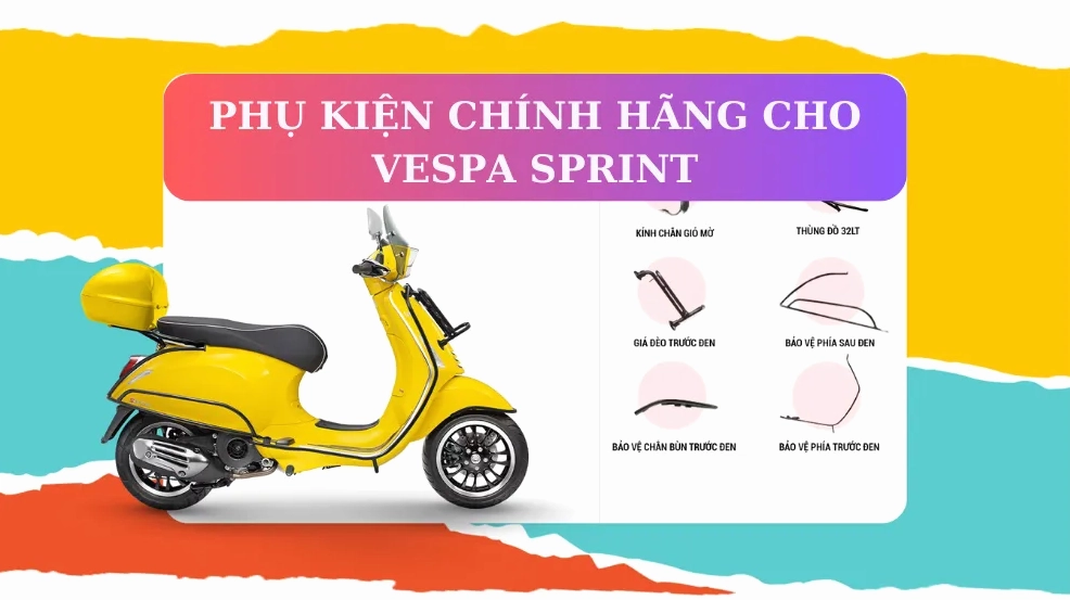 Vespa Sprint 125cc với phụ kiện
