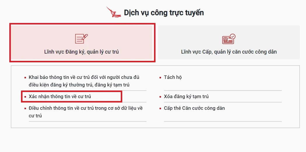xác nhận thông tin